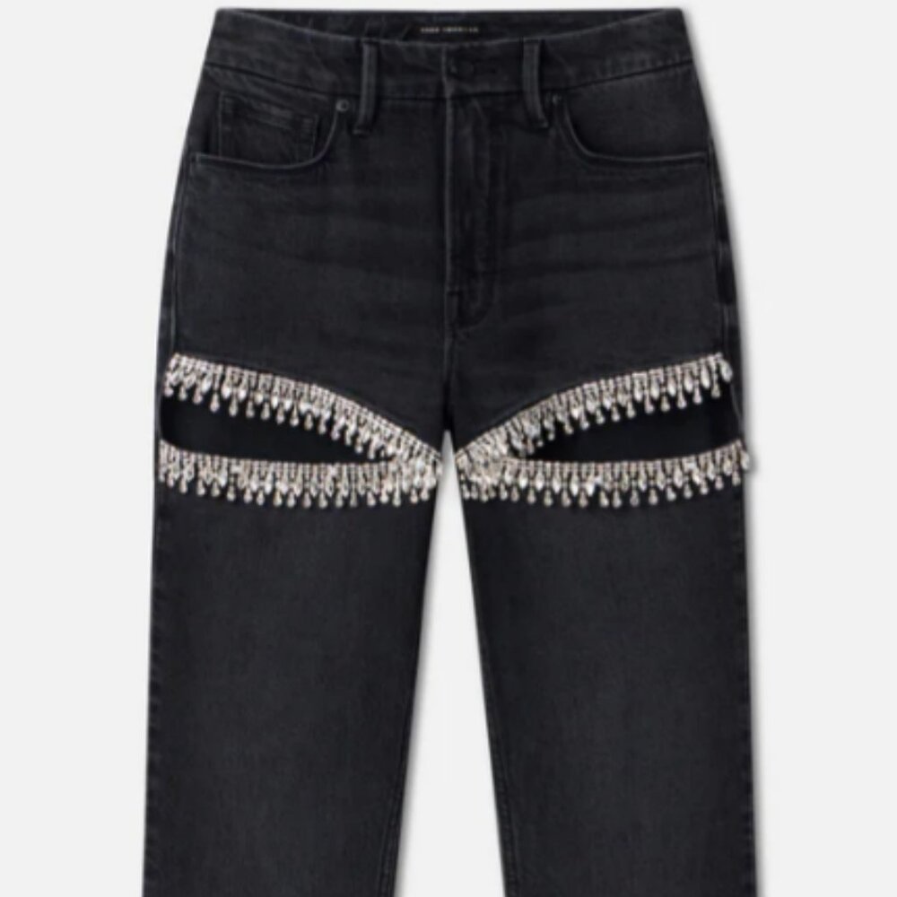🖤💎 NWOT Good American Icon Straight Diamond Jeans- size 14 💎🖤 - Picture 2 of 12